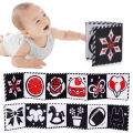 Sensory Cloth Book High Contrast Baby Toys 0M+ Newborn Crib Toys Black and White Animal Cloth Books Montessori Baby Book.