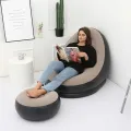 Inflatable Lounge Chair with Footrest, Portable Inflatable Seats, Flocked Sofa, Inflatable Chair, Lazy Inflatable Single Sofa Bed for Indoor and Outdoor. 