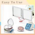 1pc/Set DIY Mandala Diamond Painting Mirror Compact Leather Portable Folding Mirrors for Women Diamond Art Mirror Kit for Adults. 