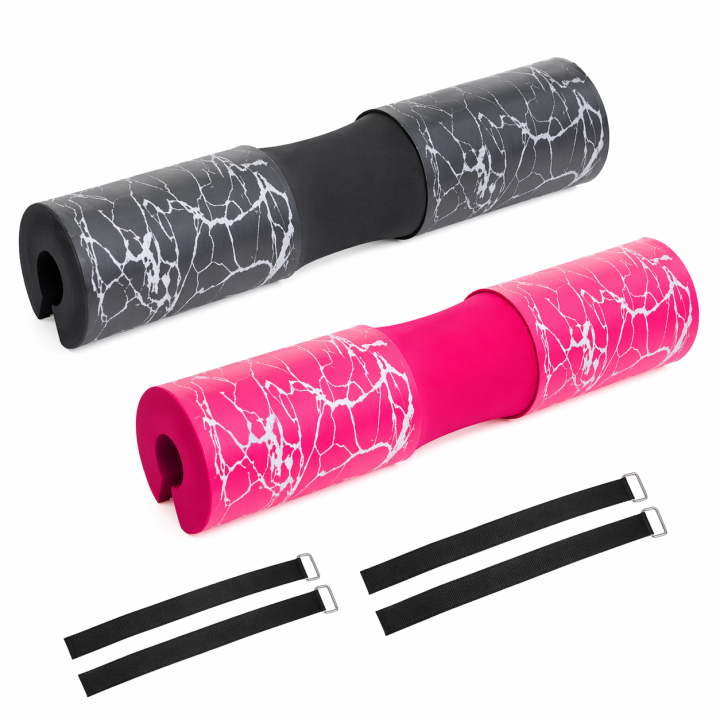 Barbell Squat Pad with Straps Hip Thrust Pad for Standard Bars Foam Neck Shoulder Support for Squats Workouts Gym Home Training