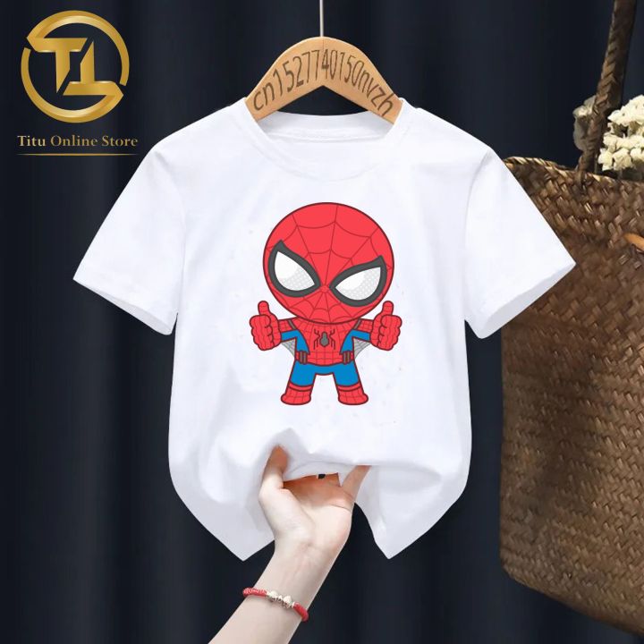 customised spiderman printed t shirt for kids summer wear haf sleeves  1 to 8 years sizes are available