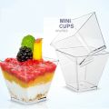1-100Pcs Disposable Plastic Mousse Cup Ladder Shaped Cup Pudding Cup Dessert Cake Cup Appetizer Jelly Yogurt Mousse Baking Cup.