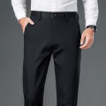 Men's lightweight business casual pants with micro elasticitymen's quick drying pantsnew straight leg office black deep bluepant. 