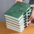200pages A5 Leather Notebook with Leather Notebook Cover, Personalized Soft Cover and Bookmark, Perfect for Business, Meeting. 