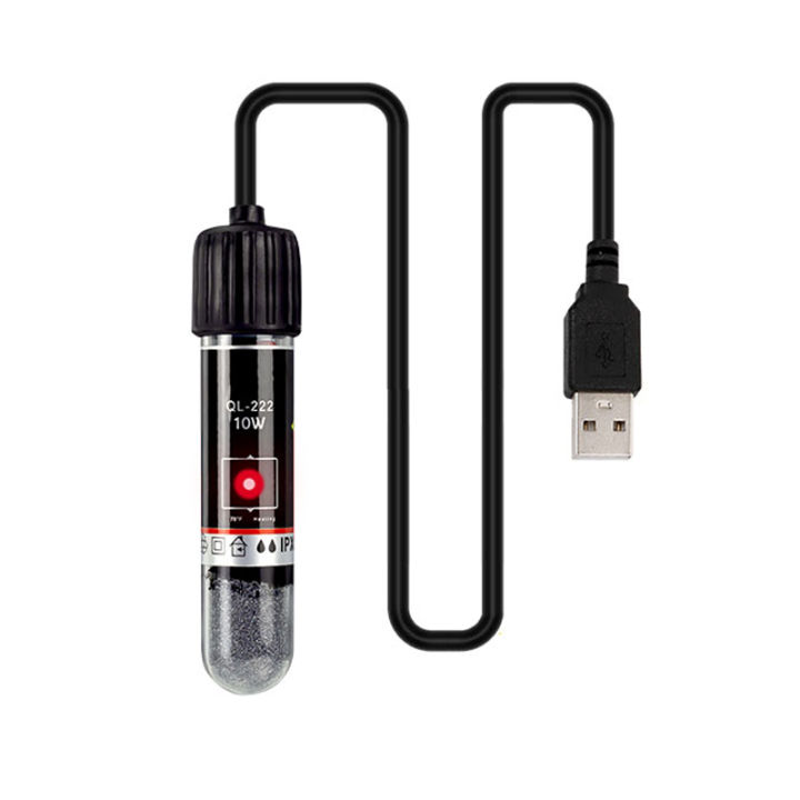 USB Mini Aquarium Heating rod for Small Fish Tank 26°C Constant Temperature Aquarium Heater Submersible Thermostat Heater 10W