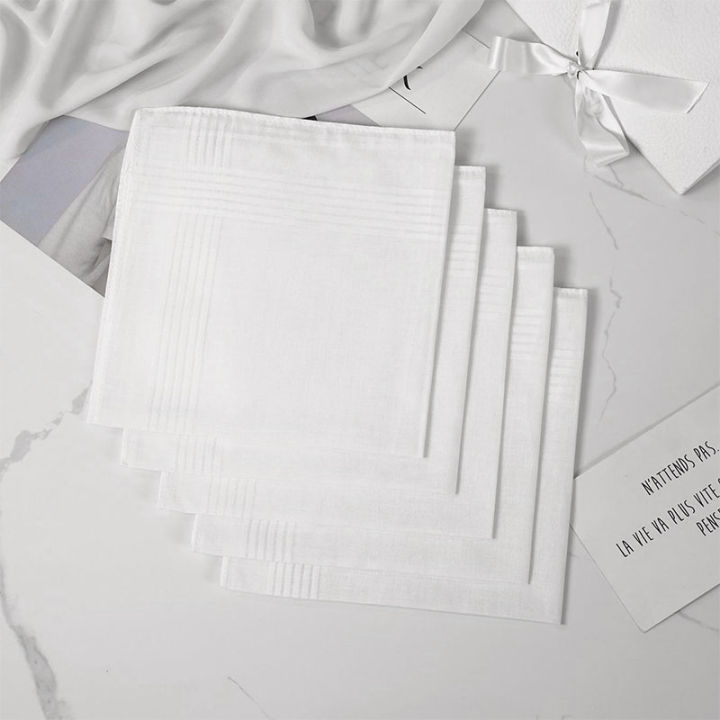 12%20Pcs%20Soft%20Cotton%20White%20Handkerchiefs%20Soild%20Color%20Men's%20Handkerchiefs%20for%20Wedding%20Eating%20Food%20Wiping%20Sweat%20Exercise%20-%20Image%202