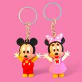 Pair Of Key Chain Silicon Materials, Tom & Jerry and Mickey Mouse Cartoon Characters Key Chain. 