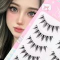 5-pair Manga Eye A Shaped False Eyelashes Wet Lashes Thick Manhua Spiked Eyelashes Naturally Soft Douyin Makeup Lash Extension. 