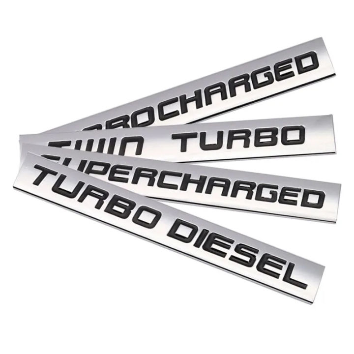 Car Sticker Twin Turbo Diesel Supercharged Turbocharged Logo Metal ...
