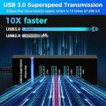 Rifah USB 3.0 Hub, 4-Port USB Hub, 5Gbps Multiport USB Splitter, Multi USB Port Expander with 1ft Extended Cable, for MacBook Pro Air, Dell, Asus, HP, Laptop, Xbox, Flash Drive, HDD, Printer, Camera, Mouse. 
