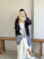 Abaya Fashion Midi Dress for Women; Middle East Muslim Long Robe with Tie-Dye Printed Cape for Spring and Summer.