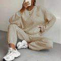 Casual Two Piece Sets Womens Sweatshirt Outifits Tracksuit Autumn Winter New Long Sleeved Round Neck Hoodie And Y2k Pants Suit.
