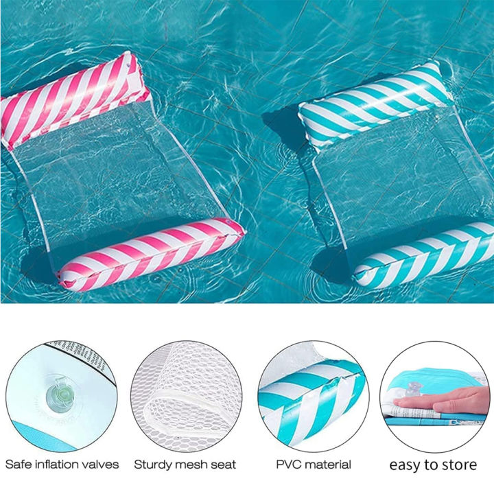 Foldable%20Striped%20Inflatable%20Lounge%20Chair,%20Suitable%20For%20Swimming%20Pool%20Parties%20And%20Beach%20Leisure%20Floating%20Beds%20With%20Net%20Backrest%20-%20Image%204
