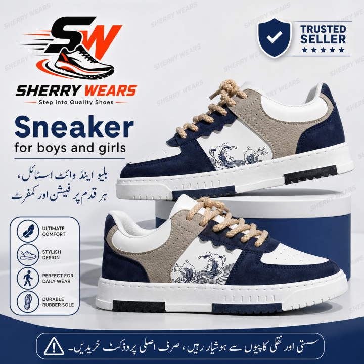 Sherry Wears Stylish Sneakers Shoes for Men Women Boys Girls  Casual Fashion Joggers  Trendy Lace-Up Sneakers  Comfortable Walking Shoes  Green White & Blue White Combination  EU Size 6-11