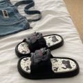 Printting Cute Bear Women Slippers Summer Indoor Soft Cartoon Sandals Bathroom Anti-slip Outdoor Comfy Men Leisure Shoes Couple.