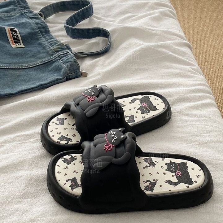 Printting Cute Bear Women Slippers Summer Indoor Soft Cartoon Sandals Bathroom Anti-slip Outdoor Comfy Men Leisure Shoes Couple