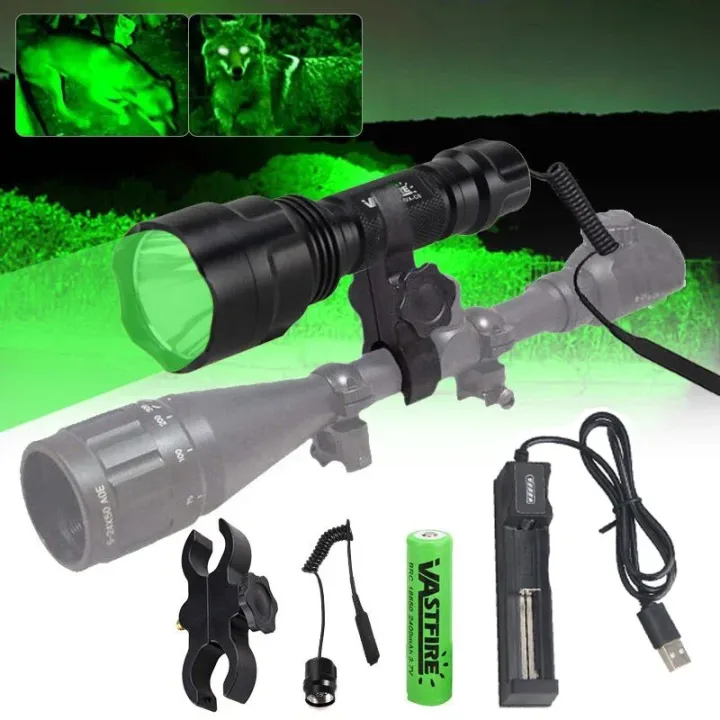 C8%20LED%20Flashlight%20White/Green/Red%20Tactical%20Hunting%20Rifle%20Lantern+Pressure%20Switch+Rail%20Scope%20Mount+18650+USB%20Charger%20-%20Image%203