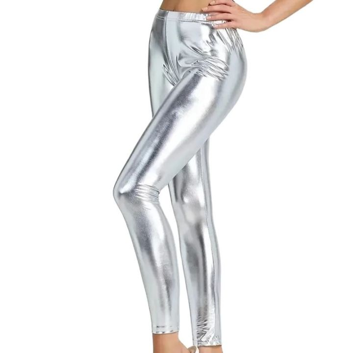 Bright%20leather%20nine-point%20pants%20high%20spring%20silver%20imitation%20leather%20fashion%20solid%20color%20leggings%20PU%20leather%20pants%20for%20women%20-%20Image%207
