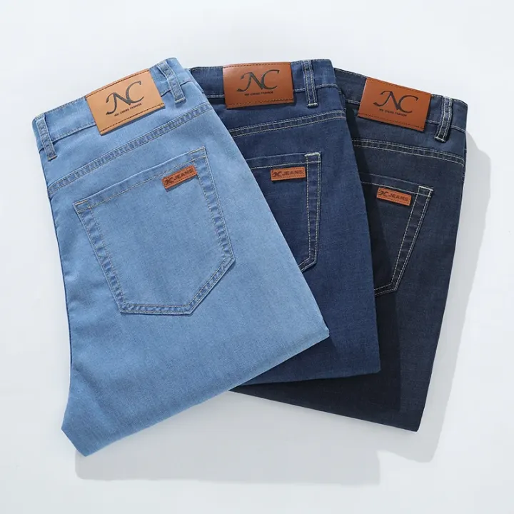 Summer%20Thin%20Lyocell%20Men's%20Jeans%20Shorts%20Blue%20Gray%20Classic%20Style%20Elasticity%20Straight%20Light%20Business%20Casual%20Denim%20Shorts%20Male%20-%20Image%206