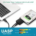 SATA to USB 3.0 Adapter Cable for 3.5/2.5 Inch SSD HDD SATA III Hard Drive Disk Converter Support UASP with 12V Power Adapter. 