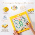 Magnetic drawing board toy for kids - Montessori Educational puzzle toy-doodle board with magnetic beads for boys & girls - size 9*7.5 inches. 