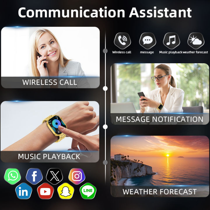 LIGE%202.01-inch%20Full%20Touch%20Screen%20Smart%20Watch%20Golden%20Watches%20Men%20Women%20Heart%20Rate%20Blood%20Oxygen%20Monitoring%20Smart%20Health%20Clock%202026%20-%20Image%204
