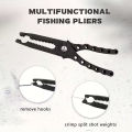 One Multifunctional Fishing Pliers Designed for Cutting Lines, Removing Hooks, and Crimping Sinkers - a Handy and Sturdy Fishing Tool. 