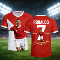 Ronaldo 7 Football Jersey 3D Print Sport Quick-dry Breathable Men T-Shirt Team Training Uniform Club Parent-child Short Sleeve.