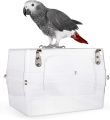 Bird Bath Shower   Bathtub Box  Large Hanging Clear Transparent  Cube   for Parrots  Cage Accessories Bowl. 