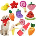 10pcs Pet Teething Toys Puppy Chew Toys Puppy Teething Toys Stuffed Plush Puppy Dog Toys Squeaky Fruits Vegetables Design Toy. 