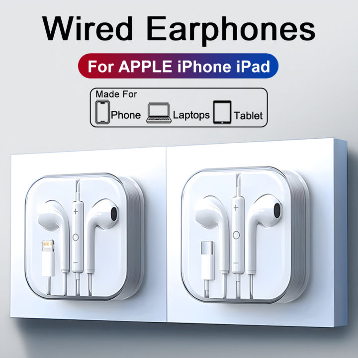 TypeC Earphones For iPhone 17 Air 16 15 14 13 12 11 Pro Max iPad Wired Earbuds 3.5mm Tablet Laptops Headphones Phone Accessories