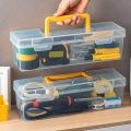 Transparent Handheld Toolbox Portable Large Capacity Thickened Plastic Hardware Tool Storage Box With Handle Tool Organizer Box.
