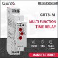 GEYA Multifunction Time Relay  AC DC 12V 24V 48V 110V 220V 230V Timer Relay GRT8-M with10 Function Choices CE CB. 