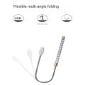 10 Light Laptop Keyboard USB Metal Small Night Light LED Desk Lamp Eyecare Charging Treasure. 