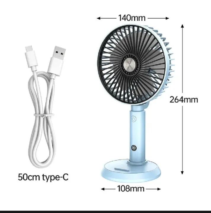 DP-7640%20Rechargeable%203000mAh%20Battery%20Three%20Speed%20Modes%20Up-Down%20Adjustable%20Fan%20With%20Mobile%20Holder%20-%20Image%203