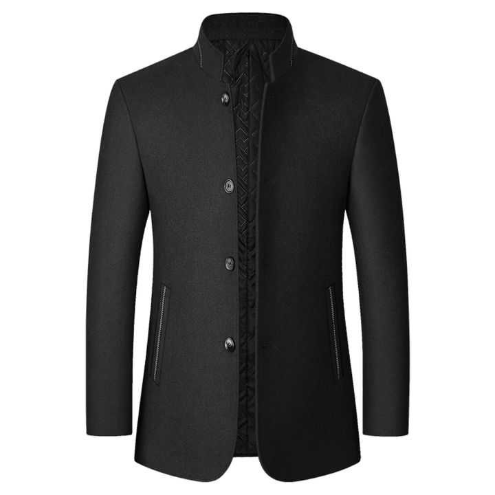 Mens Windbreaker Jackets Autumn Winter Casual Fashion Jacket Woolen