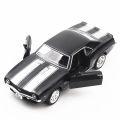 1:36 Chevrolet USA 1969 Camaro SS Vintage Matte Black Diecast Metal Car Model Toy For Collection Gift Kids A318. 