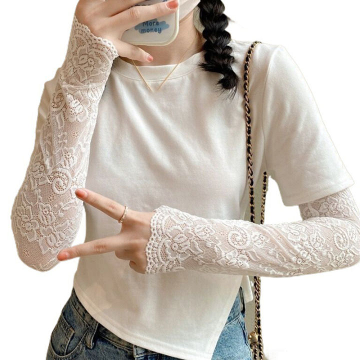 Fashion%20Lace%20Sunscreen%20Arm%20Cover%20Women's%20Lace%20Fake%20Sleeve%20Cover%20Tattoo%20Scar%20Breathable%20Mesh%20Sunshade%20Sleeve%20-%20Image%204