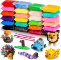 12 Fomic Play Dough - Air Dry Polymer Clay with Free Tools Fomic Polymer Light Clay Slime Playdough For Kids With Free Tools 100% Imported Made. 