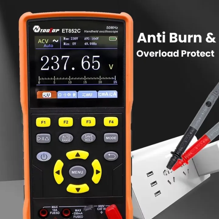 TOOLTOP%20ET852C%202CH%2050MHz%20Handheld%20Digital%20Oscilloscope%2025000%20Counts%20True%20RMS%20Multimeter%20Signal%20Generator%20128K%20Storage%20Depth%20-%20Image%203
