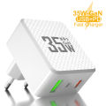 2 Ports Mini 35W GaN USB Type C Charger QC3.0 Portable Fast Charging For iPhone 14 Pro 13 KR/EU/US/UK Plug.