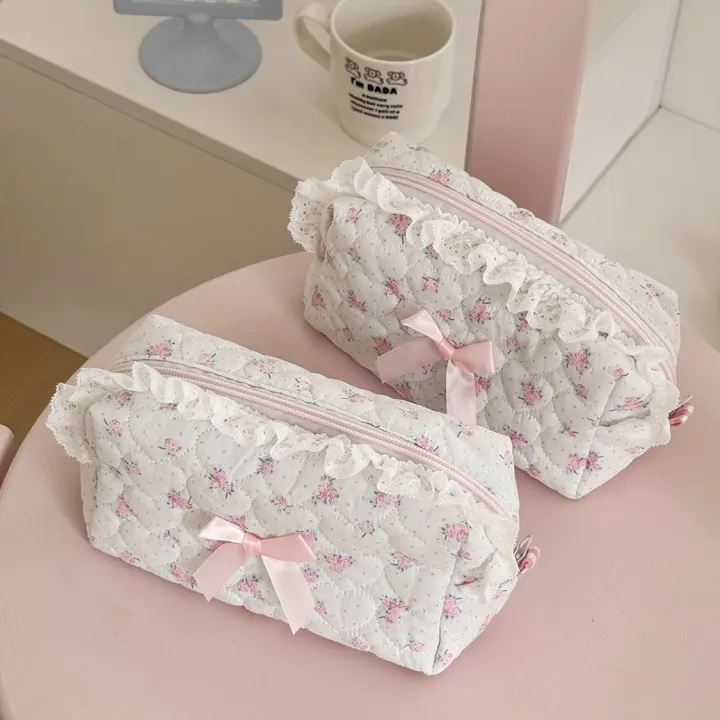 Wholesale%20Flower%20Women%20Lace%20Small%20Makeup%20Bag%20Travel%20Organizer%20Cosmetic%20Handbag%20Pouch%20Gilrs%20Cute%20Bow%20Square%20Zipper%20Wallet%20Bags%20-%20Image%202