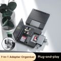 7-in-1 Multifunctional Card Reader Storage Box SD Card Micro SD Card Case OTG Adapter USB2.0 Type-C Adapter Card Storage Box. 
