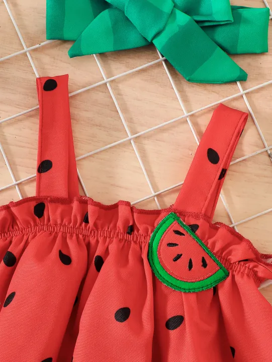 Baby%20Girl%20Watermelon%20Three-Piece%20Set:%20Suspender%20Dress,%20Shorts,%20Headband,%20Summer%20Cute%20Fruit-Themed%20Outfit%20-%20Image%203