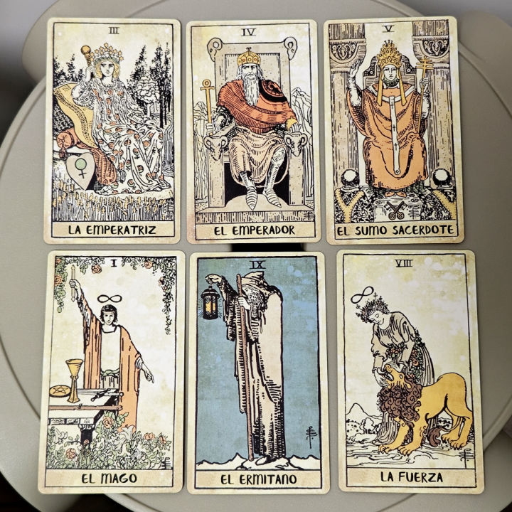 Vintage%20Tarot%20Deck%2010.3*6cm%20Spanish%20Edition%2078%20Pcs%20Tarot%20Cards%20Based%20on%20Rider%20Waite%20System%20Espanol%20-%20Image%205