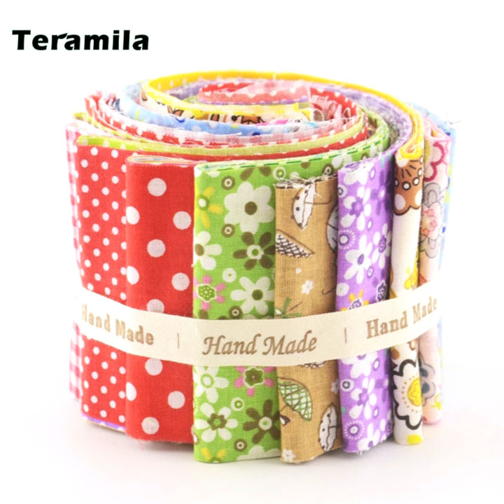 Teramila New Arrivals Colorful Design 6-8 PCS /Lot  9CMx50CM Sewing Material Cotton Jelly Rolls Strips Plain Fabric Patchwork