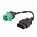 9 Pin Male Head to 16 Pin OBD2 Truck Diagnostic Scanner Cable Adapter for Cummins Diesel Engine. 