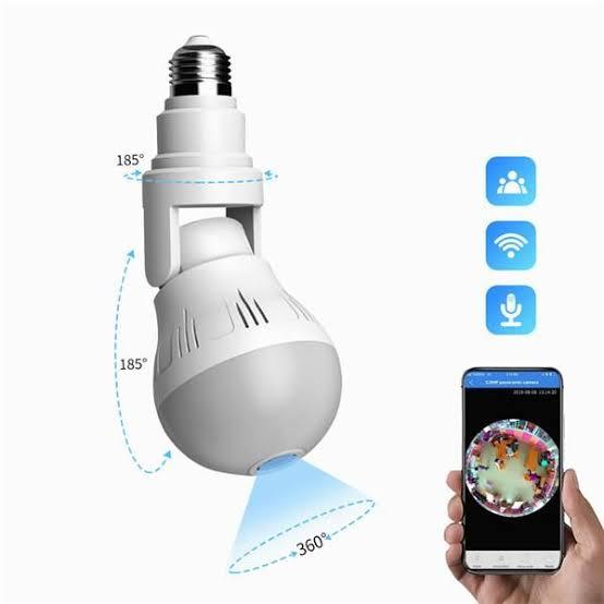 Paroxysm Spy Bulb Camera 1080P WiFi Security Camera, Full HD Video and Audio Recording, 360v Degrees Panoramic Camera for Home, Motion Detection