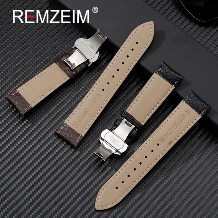 Litchi%20Grain%20Strap%2018/20/22mm%20Watch%20Accessories%20Genuine%20Soft%20Leather%20Wristwatch%20Band%20With%20Butterfly%20Buckle%20-%20Image%205
