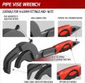 Adjustable Pipe Wrench Set, 10" & 15" Plumbing Tools for 0.55"-2.48" Nuts, Pipes, Basin Wrench Use. 